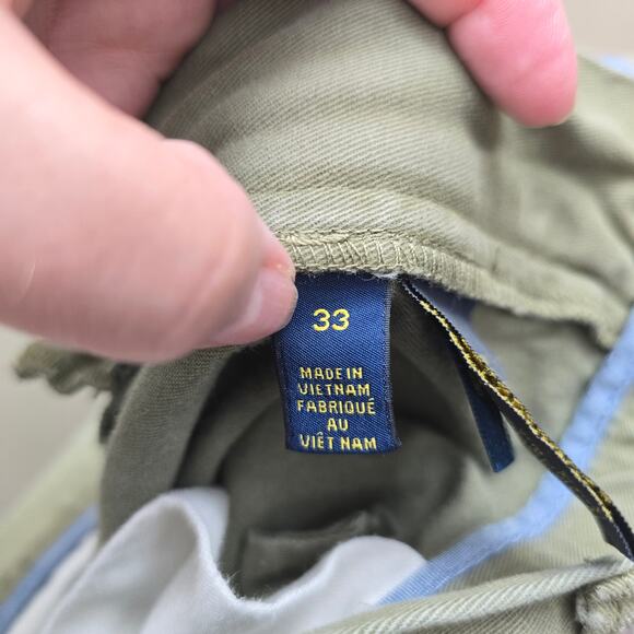 Polo Ralph Lauren Men's Flat Front Classic Fit 9 Chino Shorts Green Size 33 - Picture 6 of 7